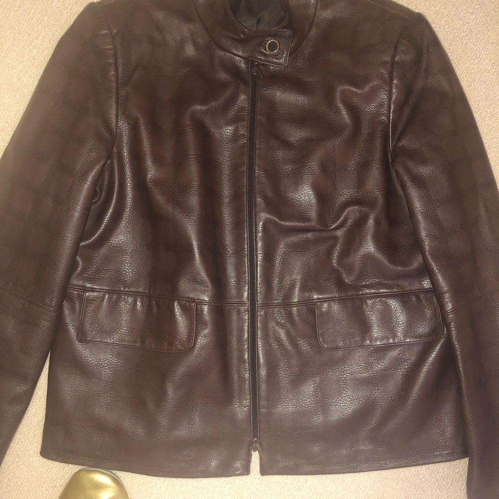 Brown leather jacket